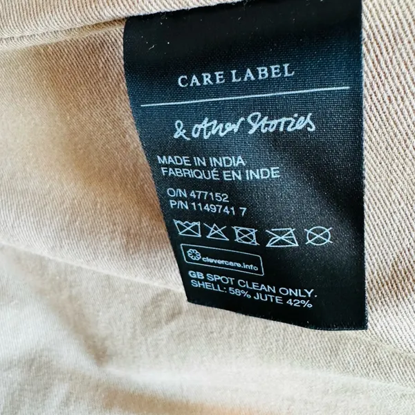 NWT & OTHER STORIES Green Canvas Leather Trim Large Tote Bag - Image 11