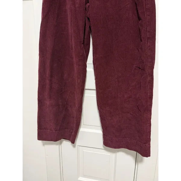 Old Navy Women Burgundy Corduroy High Waisted Wide Leg Pants Maroon Pants 10 - Image 11