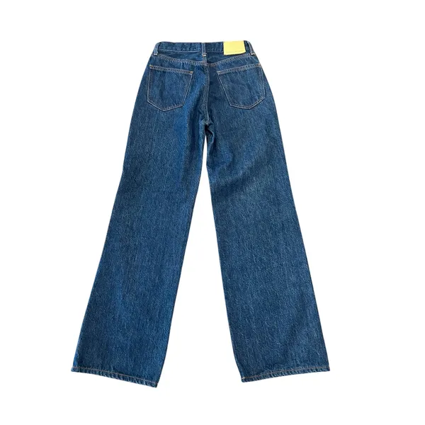 Denim Forum The Farrah Hi-Rise Wide Leg Jeans Dark Indigo Blue Dark Academia - Image 9