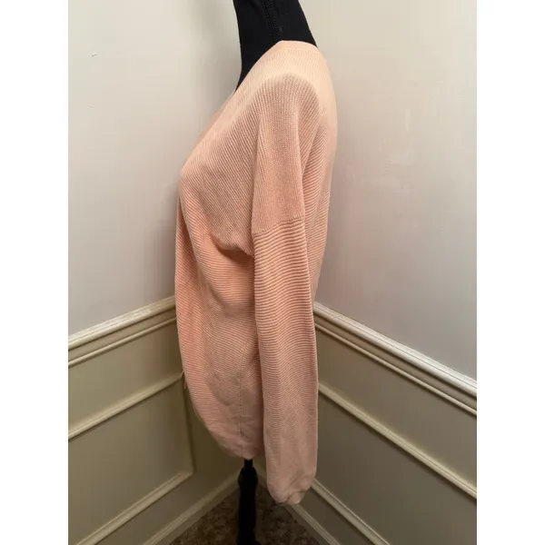 Sissy Boy Organic Cotton Open-Front Ribbed Cardigan Peach / Soft Pink Minimalist - Image 4