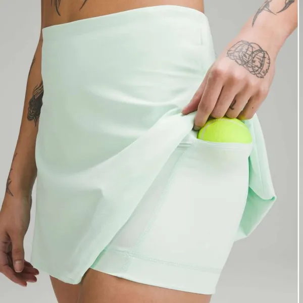 Lululemon Peek Pleat High-Rise Tennis Skirt Mint Moment Size 4 Green Pickleball - Image 2