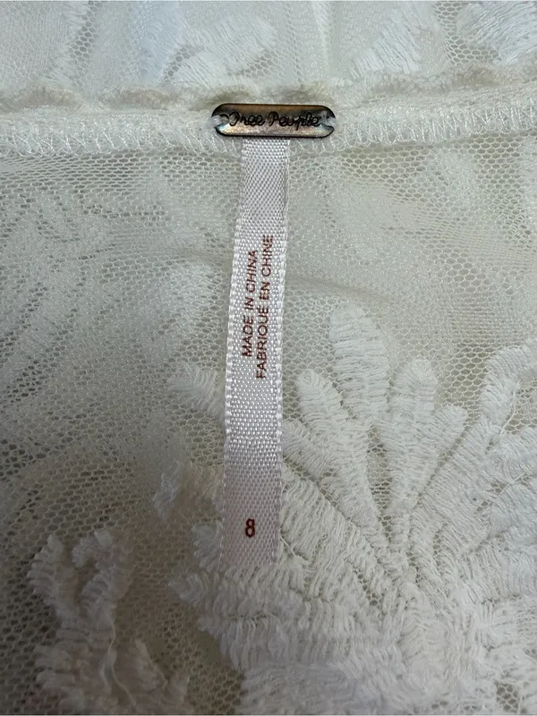 Vintage Free People Reign Over Me Lace Skater Mini Dress White size 8 $128 - Image 11