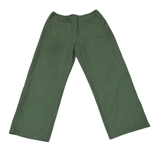 Things Between Green & Gray Stripe Wide Leg Relaxed Fit Sienna Pull On Pants - Image 5