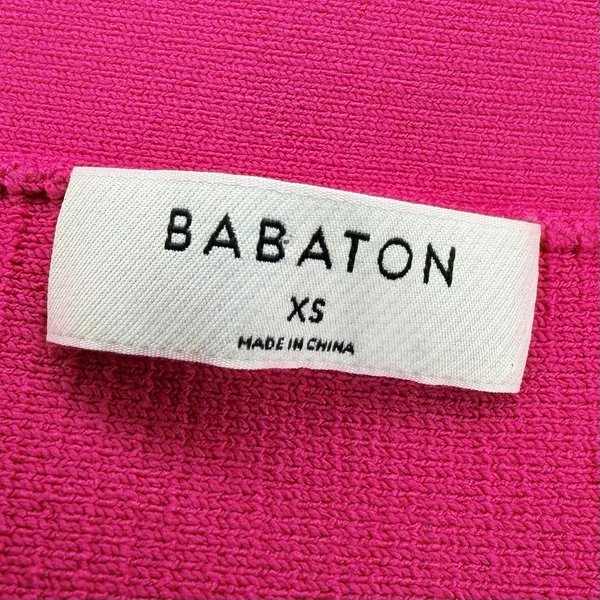 Babaton Sculpt Knit Ribbed V-Neck Halter Top Hot Pink Size XS EUC!! - Image 4