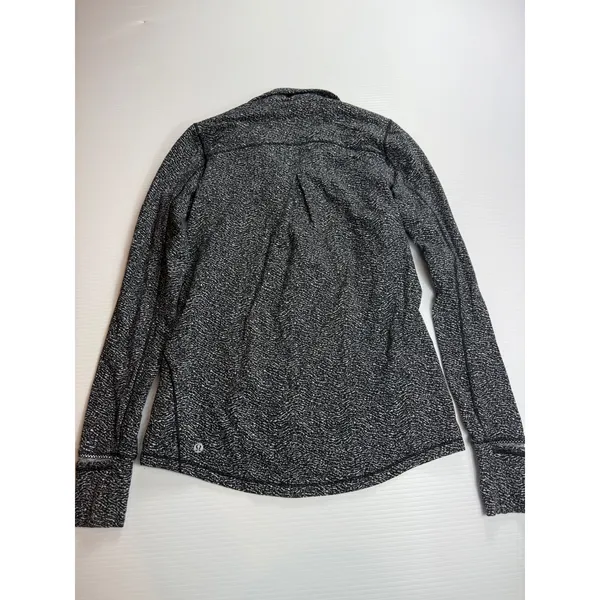 Lululemon Athletica quarter Zip Pullover Long Sleeve Top Womens‎ Black Pattern 4 - Image 6