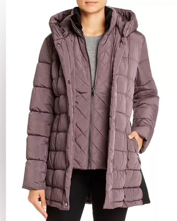 Calvin Klein Black Velvet-Trim Puffer size Medium - Image 10