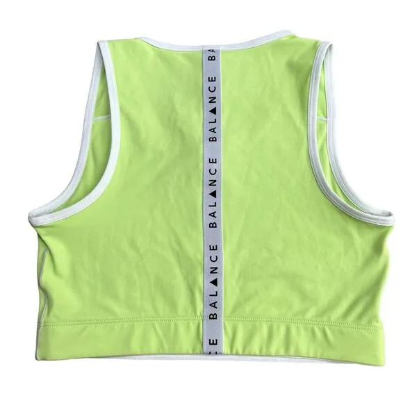 Balance‎ Athletica Vitality Women's M Isotope Zip Front Crop Top Sports Bra Neon - Image 3