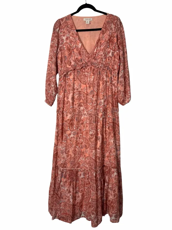 Rachel Zoe Boho Paisley Tiered Maxi Dress Cottagecore Romantic‎ Cotton S - Image 3