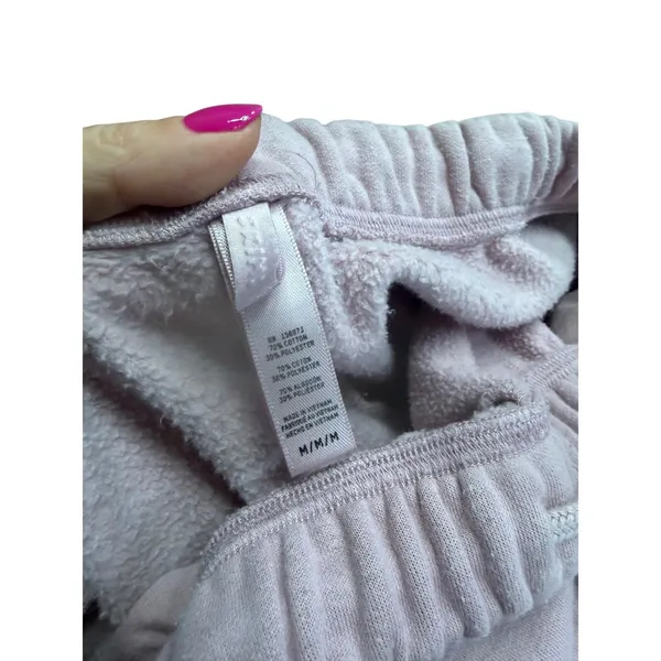 Skims Lavender Wide Leg Fleece Sweatpants Womens Medium Purple‎ Raw Hem Lounge - Image 3
