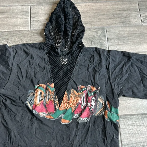 First of all kind cowboy boots hooded tshirt - Image 2