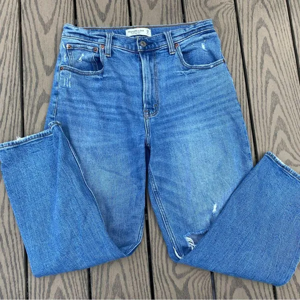 Abercrombie & Fitch the ankle straight ultra high rise size 8 short medium wash - Image 4