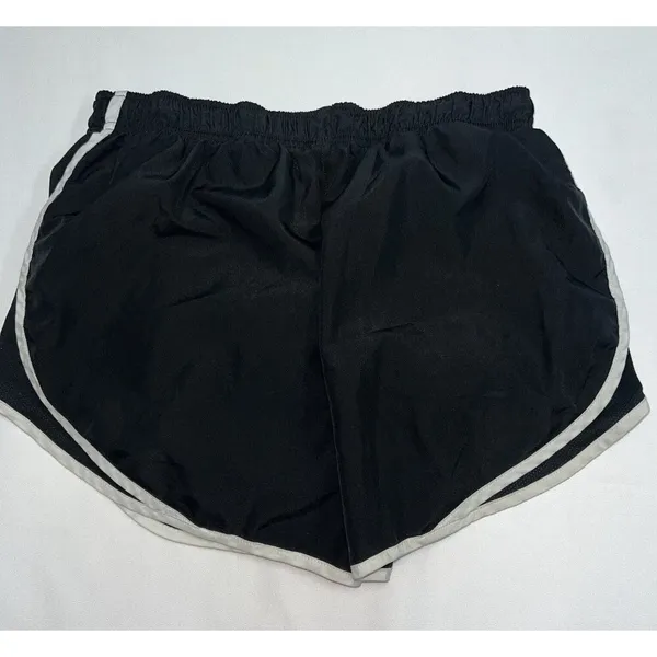 Nike Dri Fit Tempo Shorts Womens Medium Black White Trim Brief Lined Running B - Image 5