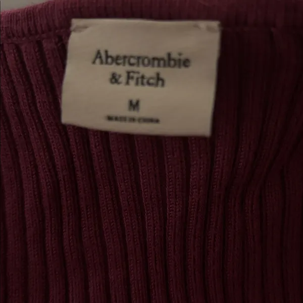 Abercrombie & Fitch Fuchsia Rib Knit Sweater Bodysuit Sz M LS Clean Girl Casual - Image 5