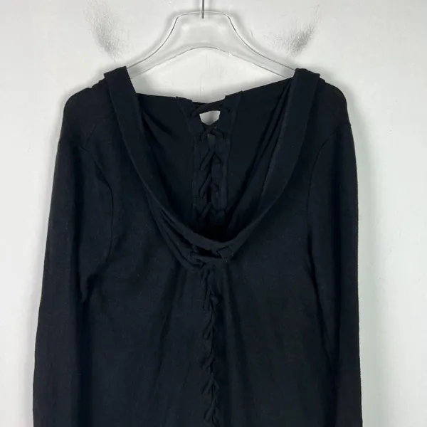 NWT Chaser Long Sleeve Lace Back Hooded Open Cardigan Black Size Medium M NEW - Image 8