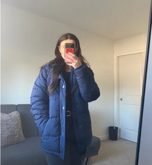 Navy blue puffer jacket - Image 2