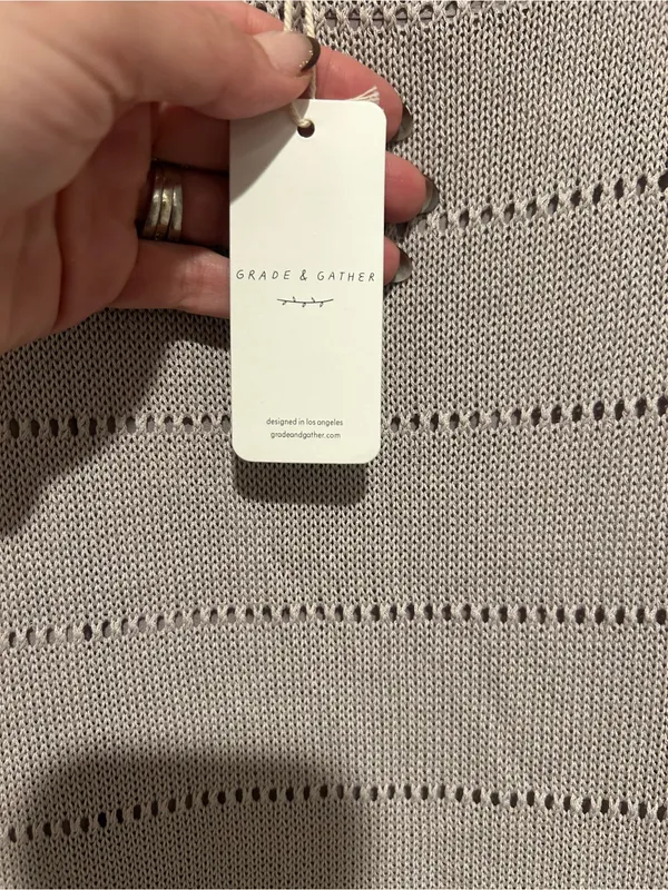 Grade & Gather Knit Midi Dress in Taupe size medium - Image 3