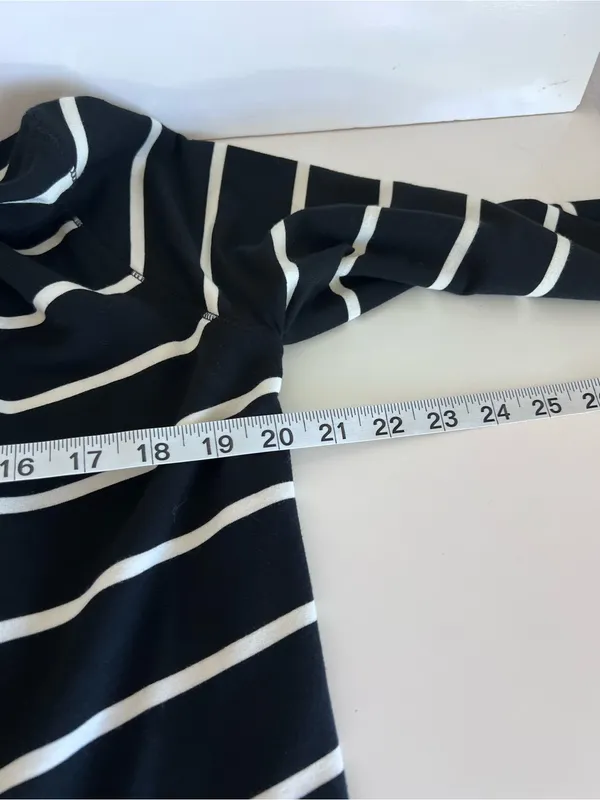 Lauren Ralph‎ Lauren Women's Open Front Waterfall Terry Cardigan Striped Black - Image 9
