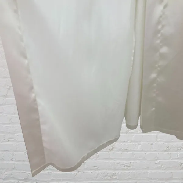 Morgan Taylor Ivory Satin Bridal Robe Size S Maxi Embroidered Sleeves Boudoir - Image 12