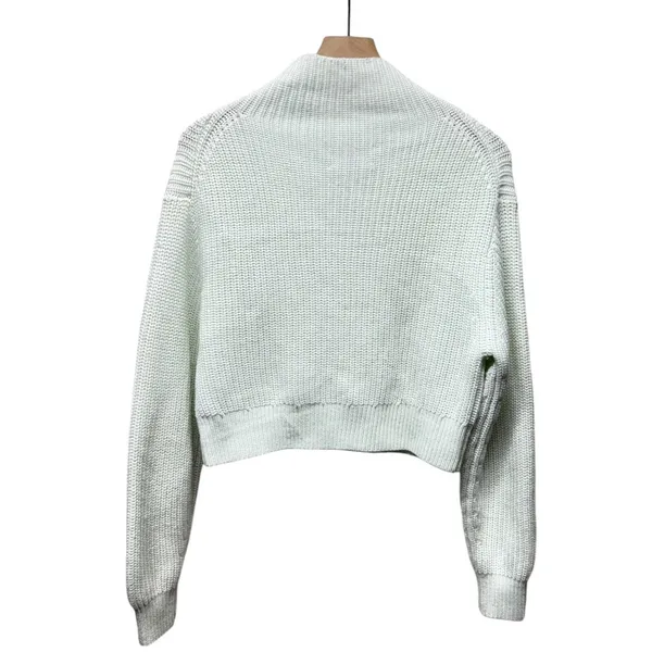 Aritzia‎ Wilfred Sweater Sz S Mint Green Ribbed Merino Wool Turtleneck Preppy - Image 2