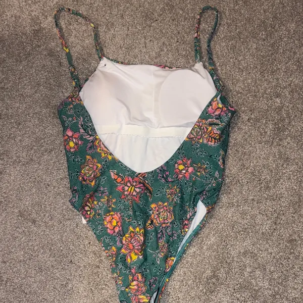 Cotton On Floral One Piece Swimsuit - Green and Pink - Image 6