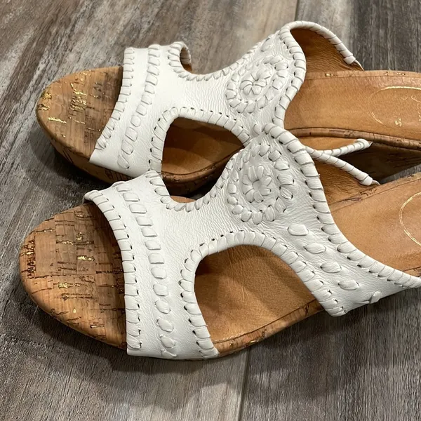 Jack Roger White Wedge Sandals - Image 3