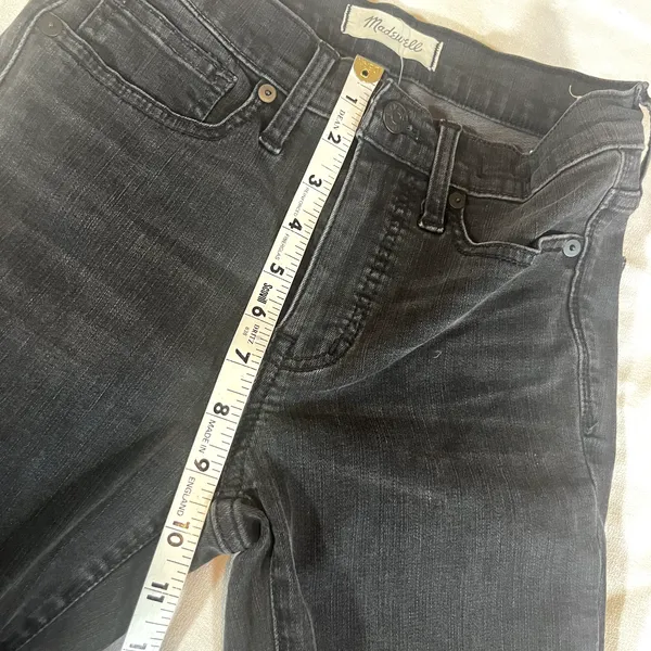 Madewell 9” High Rise‎ Skinny Distressed Knees Womens Size 25 Faded Black Jeans - Image 8