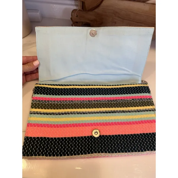 America & Beyond Beaded Clutch Shoulder Flap Chain Bag Purse Colorful Artsy Boho - Image 6