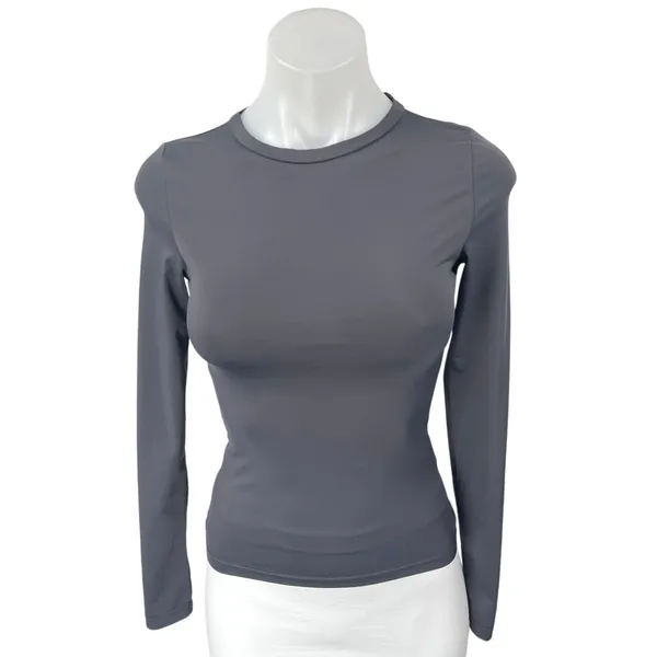 Princess Polly Arnim Gray Crewneck Long Sleeve Slim Pullover Tee T-shirt Top 2 - Image 8
