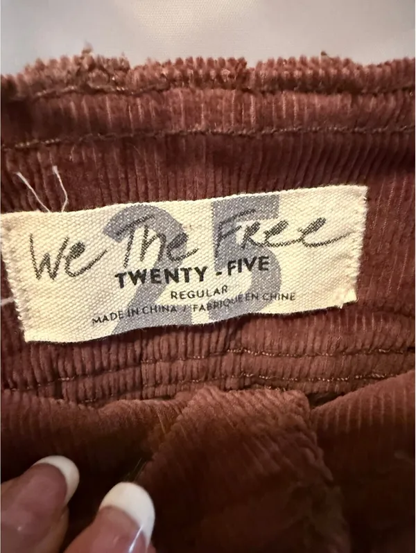 Free People Twenty Five Chocolate Corduroy Mini Skirt Size 25 NWT - Image 3