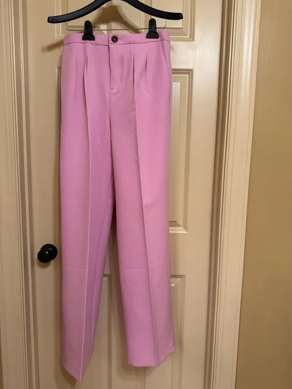 Classic Office Blazer and Pants in Pink Size Jacket XL, Pant L - Image 2