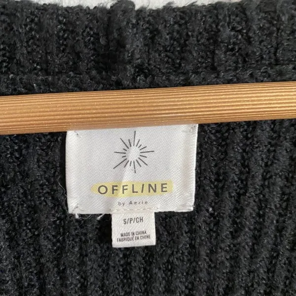Aerie Offline Black Knit Cardigan Sweater - Image 3