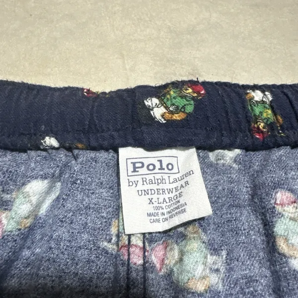 VTG Men's POLO by RALPH LAUREN SZ XL POLO BEAR AOP COTTON LOUNGE PAJAMA PANTS - Image 3