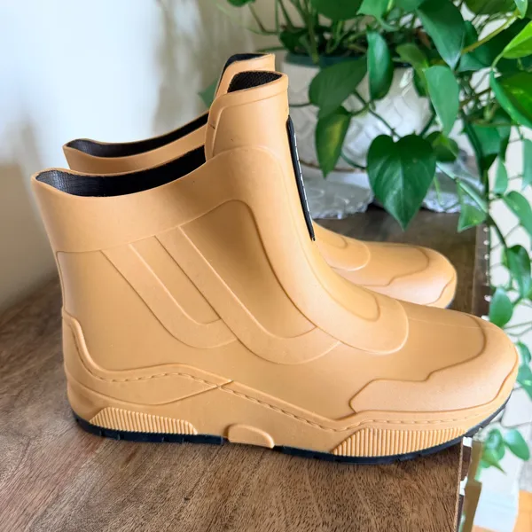 Womens EU 41 Tan‎ Brown Waterproof Ankle Rain Bots Lug Sole Pull On Outdoor Wet - Image 7