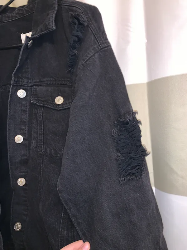 Forever 21 Distressed Denim Jacket - Image 4