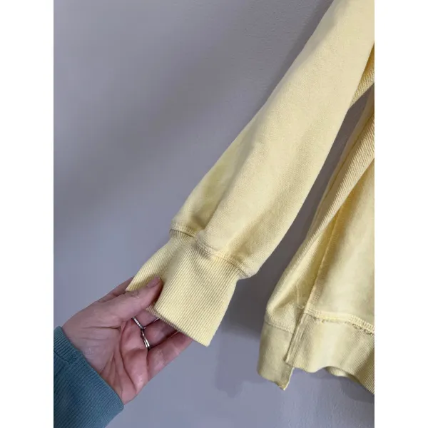 Pink Rose Yellow V Neck Sweater S Soft Relaxed Cozy‎ Lived In Casual Chic - Image 4