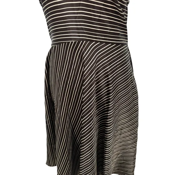 Vintage Alyn Paige Halter Dress 5/6 Brown Striped Party Y2K Babydoll Retro - Image 11