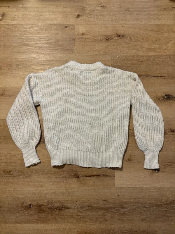 White Cable Knit Sweater - Image 5