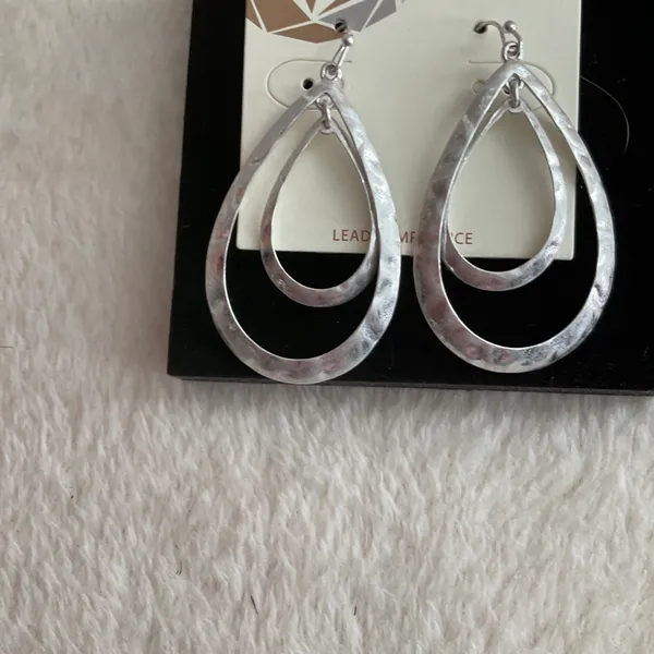 Pomina Hammered Double teardrops Silver - Image 2