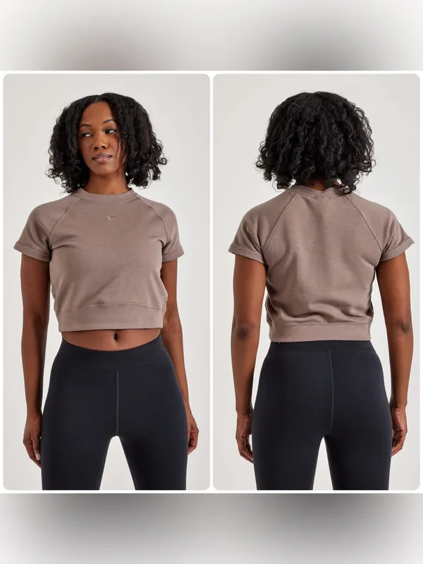 Nike chill terry top short sleeve cropped size XS - Image 2