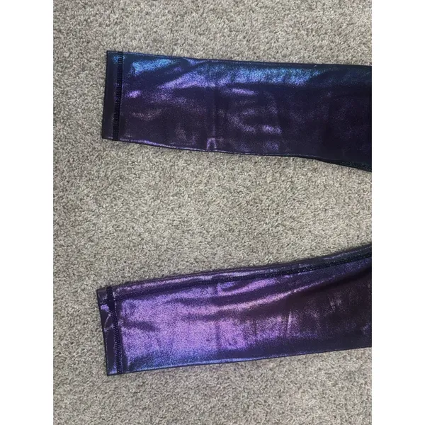 ZYIA Active Unicorn Iridescent Metallic Holographic High Rise Capri Leggings 2 - Image 3