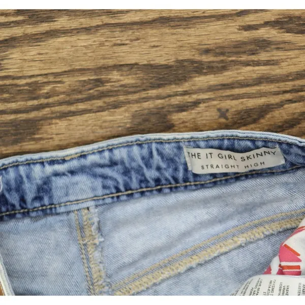 Guess 81 Womens The It Girl Distressed Skinny High Rise Jeans Light Blue 25 - Image 6
