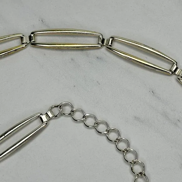 Skinny Silver Gold Chain Link Belt Large XL Two Tone ✨ - Image 4