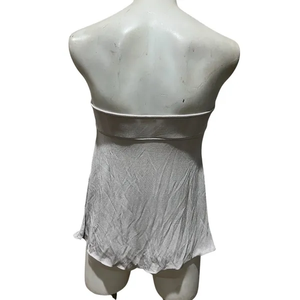 Free People Intimately Strapless Twist Front Tunic Top Womens M Gray Sheer - Image 5