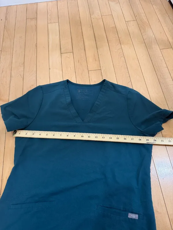 FIGS Casma Three Pocket Scrub Scrubs Top Teal Size Small - Image 6