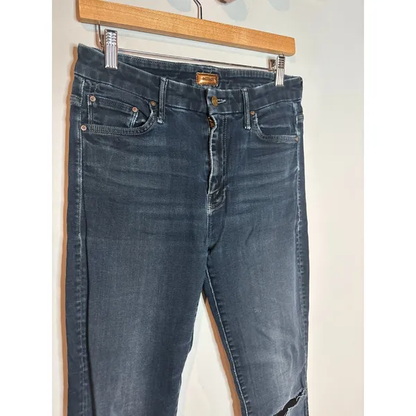Mother Denim High Waisted Looker Jeans in Coffee, Tea or Me - Image 6