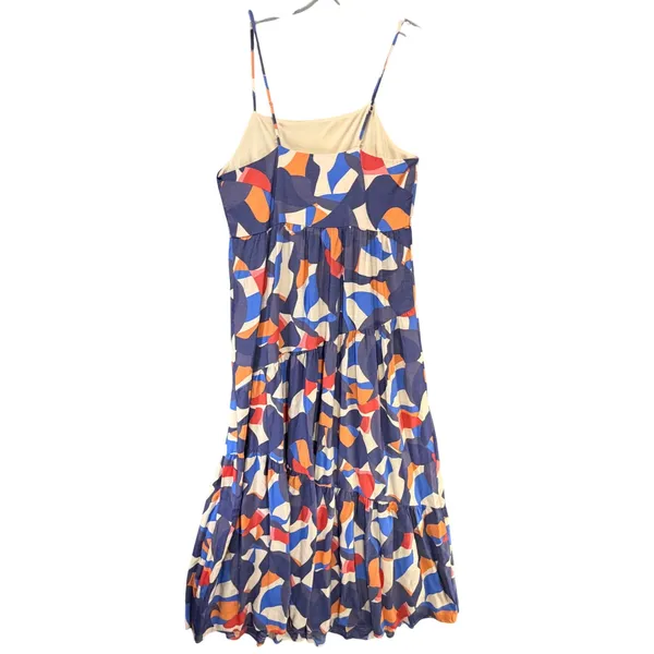 Nine West Womens Abstract Print Maxi Dress Colorful‎ Tiered Flowy Euro Summer Size Small - Image 4