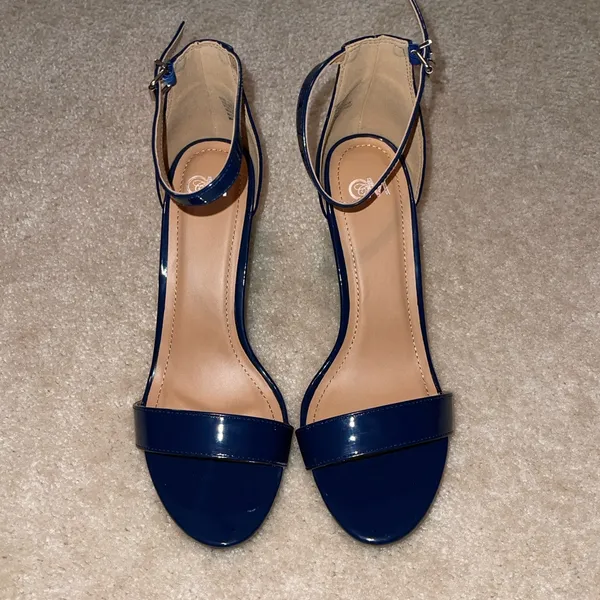 Elegant Navy High Heel Sandals - Image 2