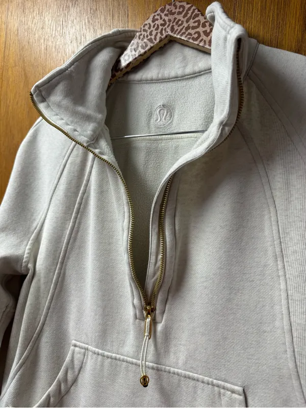 Lululemon Scuba Oversized Funnel Neck Half 1/2 Zip Sweatshirt Long Gold XS/S - Image 6