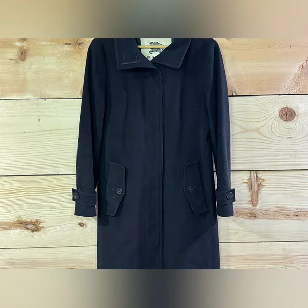 Burberry London Wool/Cashmere Button Up Trench Coat - Image 3