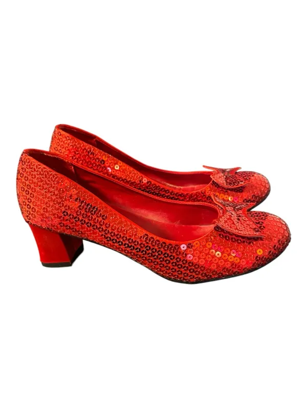 Ellie Dorothy Ruby Slippers Red Sequin Costume Heels Size 8 - Image 2